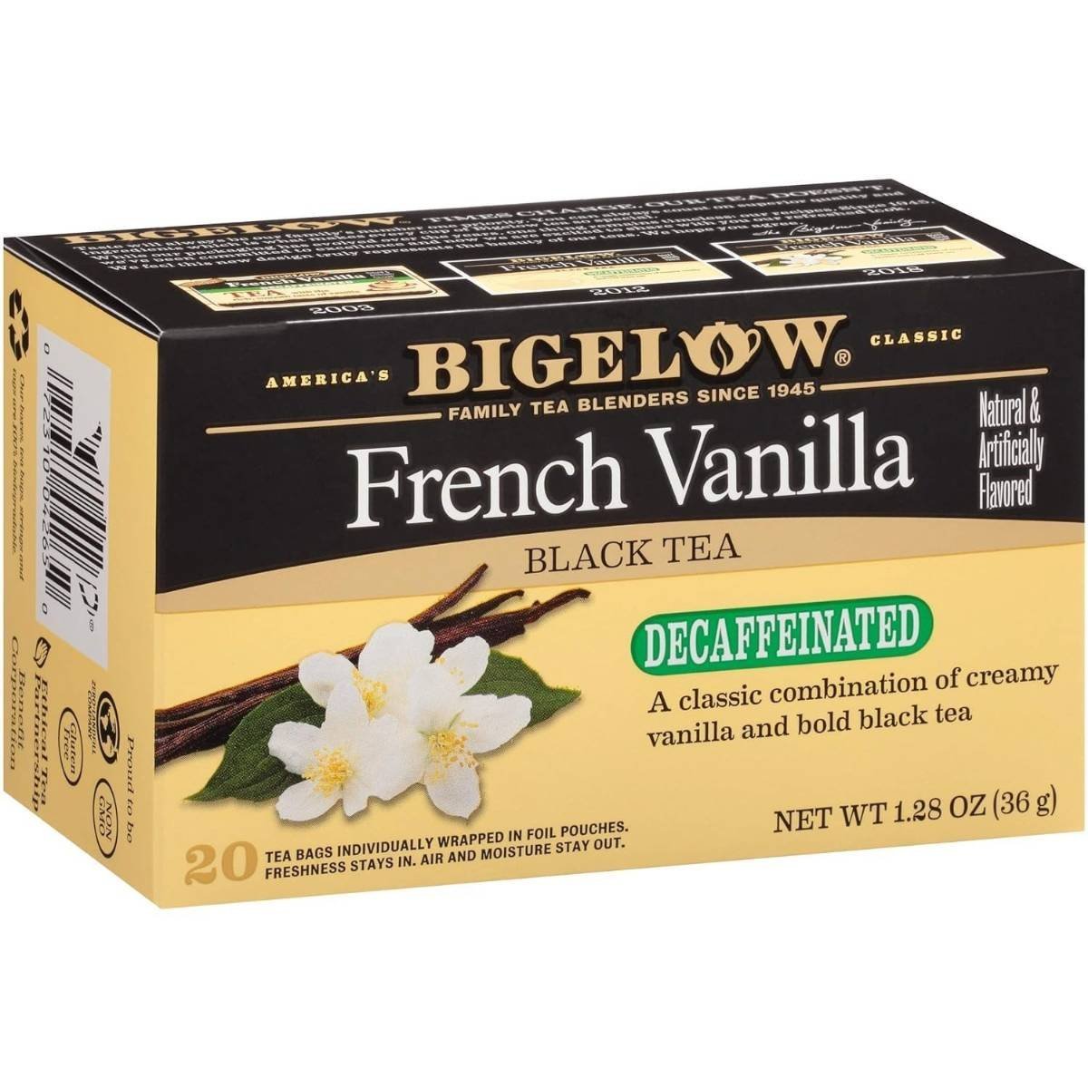 uk71kN0JJ3MRL-1-1.jpg Bigelow Tea French Vanilla Black Tea Decaffeinated Freshness & Aroma 20 Tea Bags Net Wt 1.28oz (36gm) - Fast UK Delivery - Image 1