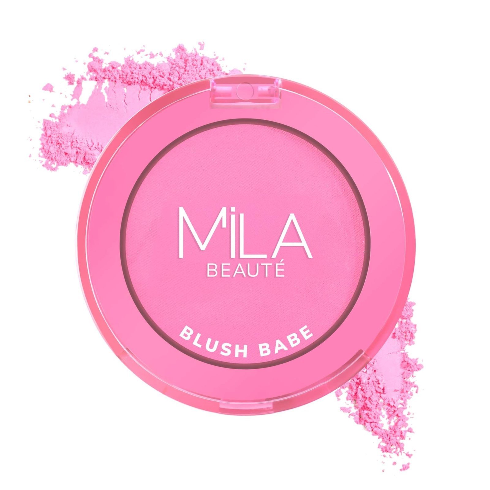 uk71kThU9bJkL-1-1.jpg MILA Beaute Blush Babe Powder Blush | Matte Finish Long-Lasting Pigment | Easy to Blend | Non-Drying With Rosehip Oil, Jojoba Oil and Vitamin E | Shade (Cosmo Pink, 5g) - Fast UK Delivery - Image 1