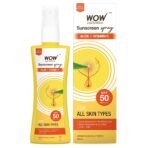 WOW Skin Science Sunscreen Spray | For All Skin Types| SPF 50 PA++++ | Brightens Skin | With Aloe Vera & Vitamin C| Lightweight | Quick Absorbing | UVA & UVB Protection | 100mL - Fast UK Delivery