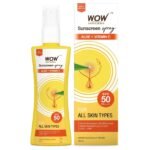 WOW Skin Science Sunscreen Spray | For All Skin Types| SPF 50 PA++++ | Brightens Skin | With Aloe Vera & Vitamin C| Lightweight | Quick Absorbing | UVA & UVB Protection | 100mL - Fast UK Delivery