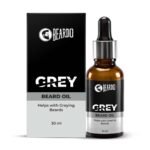 Beardo Grey Beard oil for Men, 30 ml | Helps with greying beards | Also contains Bhringraj + Henna + Curry leaves + Black tea extracts for restoring natural black beard color | Lightweight and Non-Sticky - Fast UK Delivery