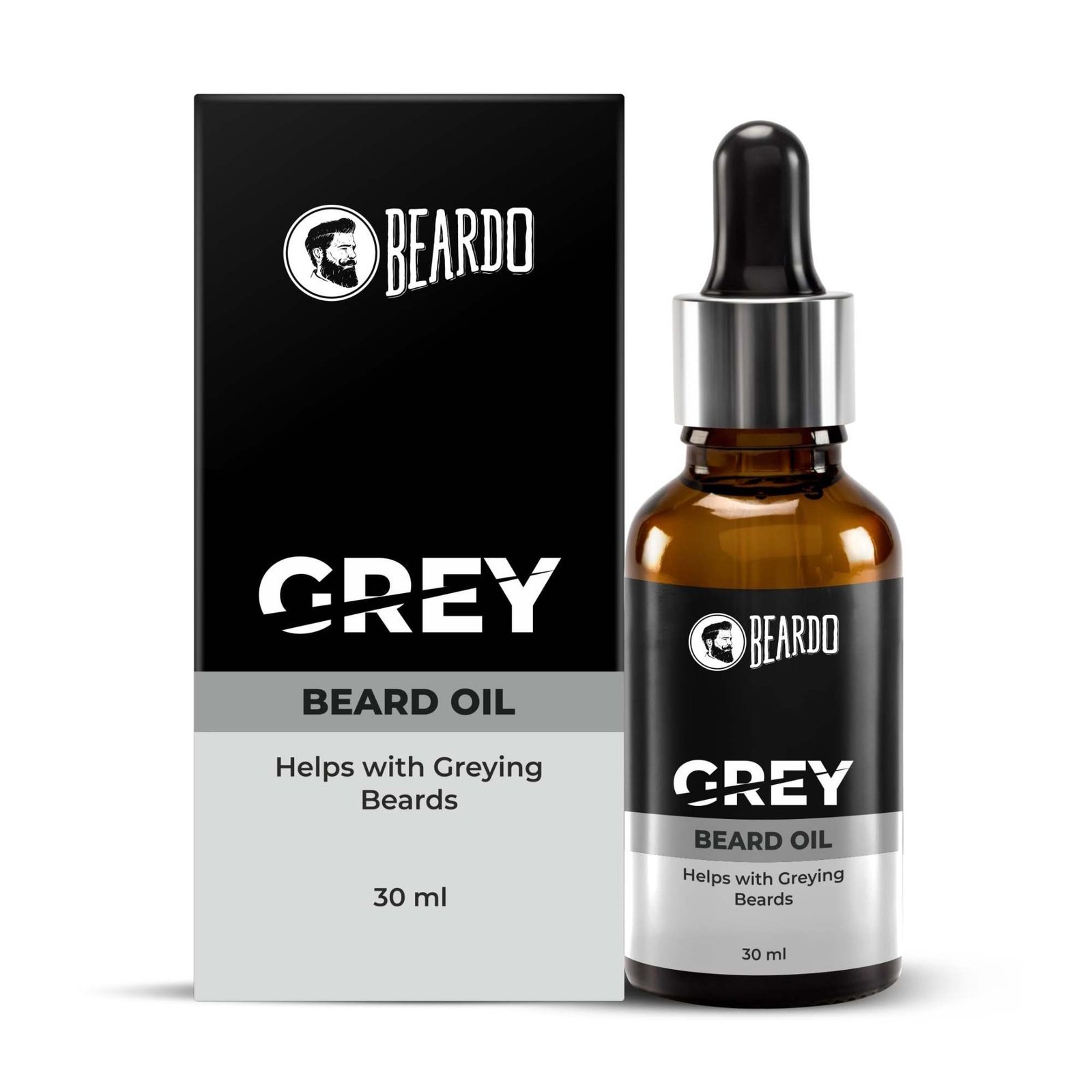 uk71kktPvuoEL-1-1.jpg Beardo Grey Beard oil for Men, 30 ml | Helps with greying beards | Also contains Bhringraj + Henna + Curry leaves + Black tea extracts for restoring natural black beard color | Lightweight and Non-Sticky - Fast UK Delivery - Image 1