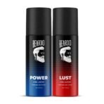 Beardo Power & Lust Perfume Body Spray (Set of 2) Get compliments with Long lasting Fougere, Aromatic Deodorant Brand | Christmas gift for men | Gift For Friends | Gift for Men - Fast UK Delivery