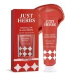 Just herbs Halo Glow Drop Blush Mango Butter + Rice Starch, Weightless Creamy Liquid Blush 10 ml (What A Melon) - Fast UK Delivery