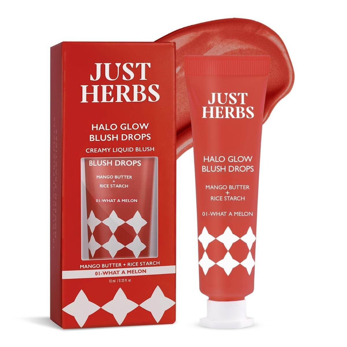 uk71lNuSszi1L-1.jpg Just herbs Halo Glow Drop Blush Mango Butter + Rice Starch, Weightless Creamy Liquid Blush 10 ml (What A Melon) - Fast UK Delivery - Image 1