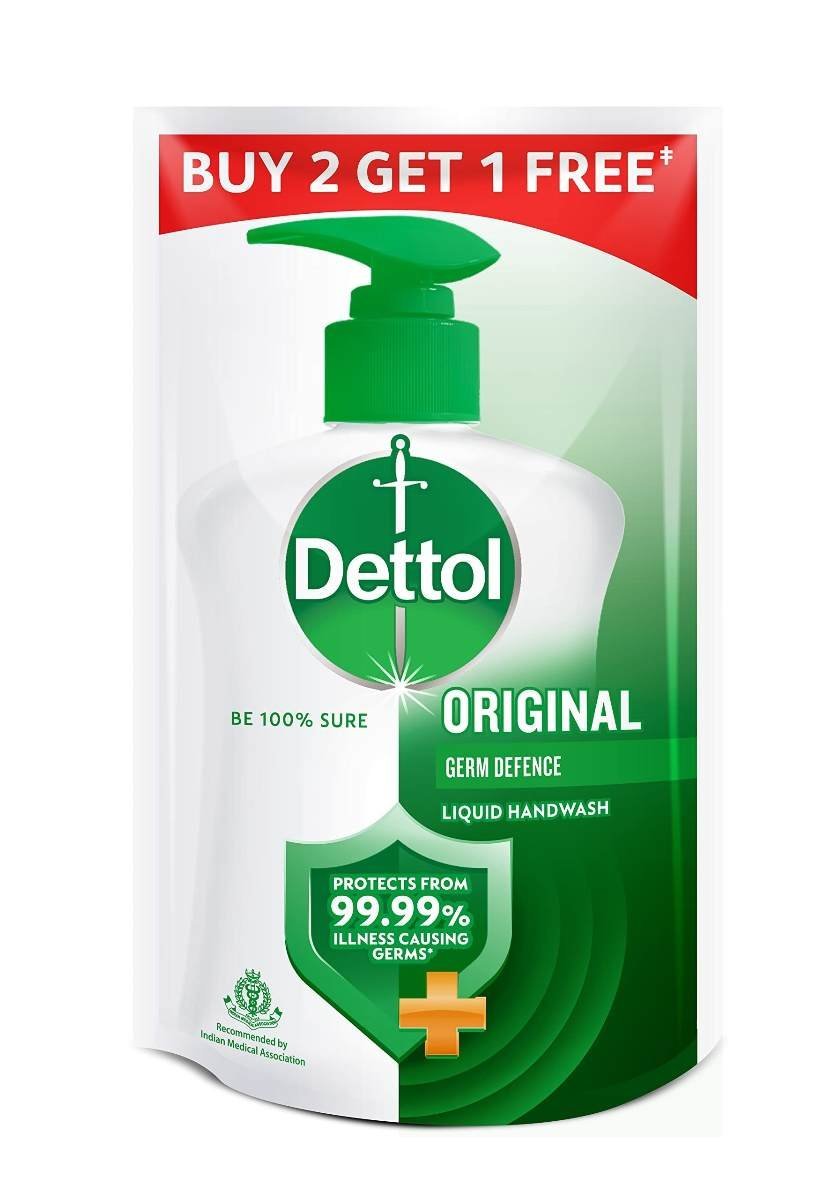 uk71lY4voZ5JL-1-1.jpg Dettol Original Handwash Liquid Soap Refill, 175ml (Pack of 3) | Germ Defence Formula | 10x Better Germ Protection - Fast UK Delivery - Image 1
