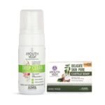 Ayouthveda Combo For Dirt Free Clear Skin, Dark Spots, Refreshes Complexion - Deep Clean Foaming Face Wash 100ml | Delicate Skin Pure Handmade Castile Soap With Neem & Tulsi 100g - Fast UK Delivery