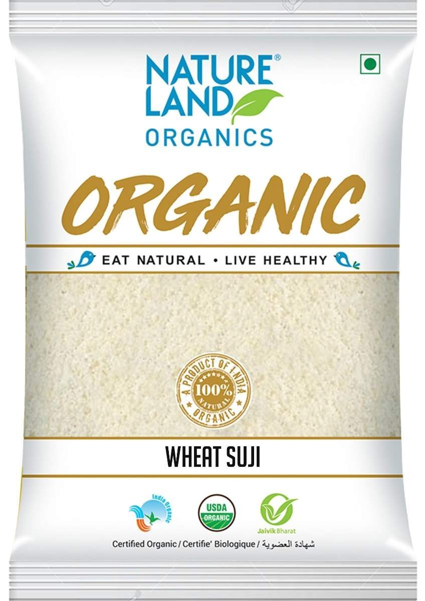 uk71mBwN9IS-L-1.jpg Natureland Organics Wheat Suji / Sooji 500 Gm - Organic Sooji - Fast UK Delivery - Image 1
