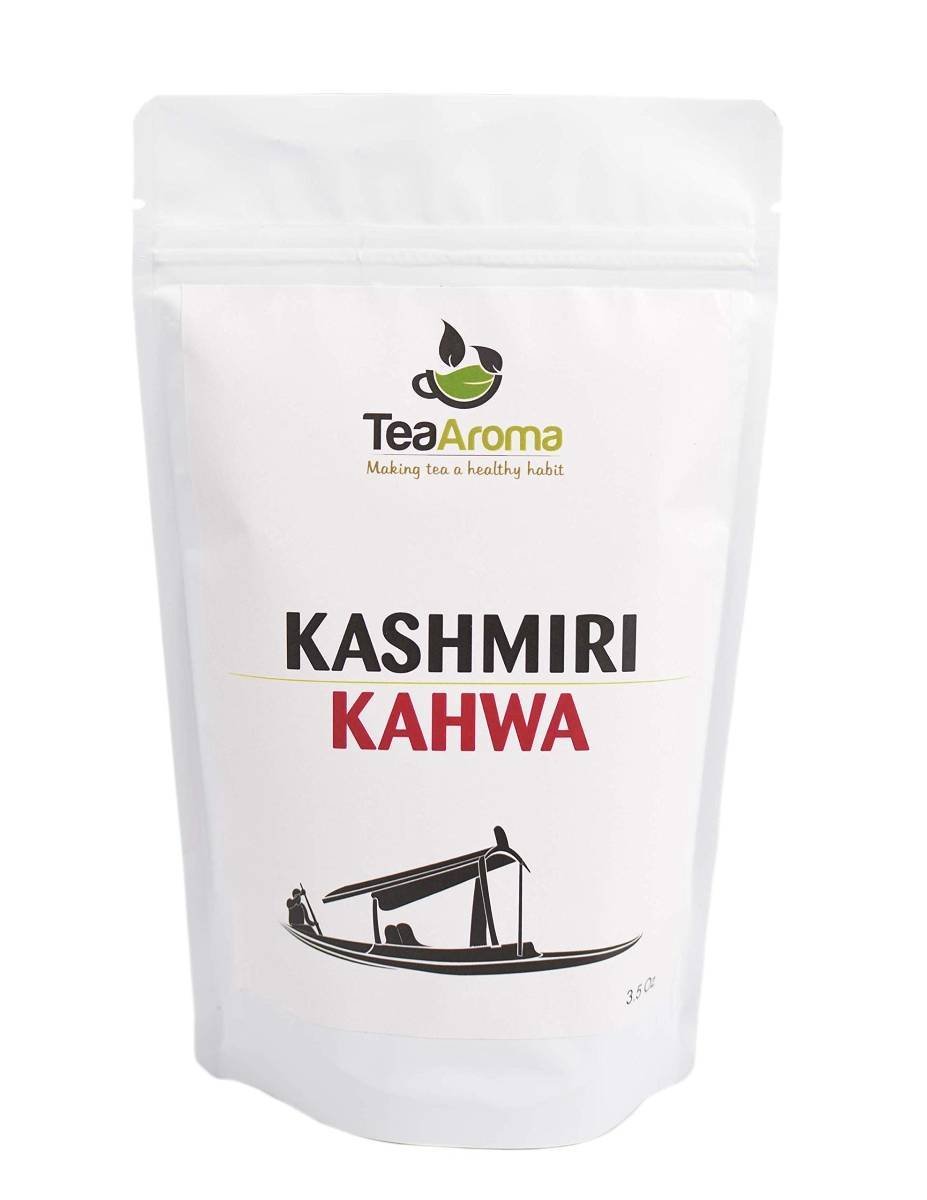 uk71mcYSwAUWL-1-1.jpg Tea Aroma Kashmiri Kahwa Saffron Herbal Teas -100 g - Fast UK Delivery - Image 1