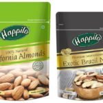 Happilo Premium International Exotic Brazil Nuts 150g Amazon/Brazilian Nut without Shell, 150 g (Pack of 1) & Happilo 100% Natural Premium California Almonds 200 g - Fast UK Delivery