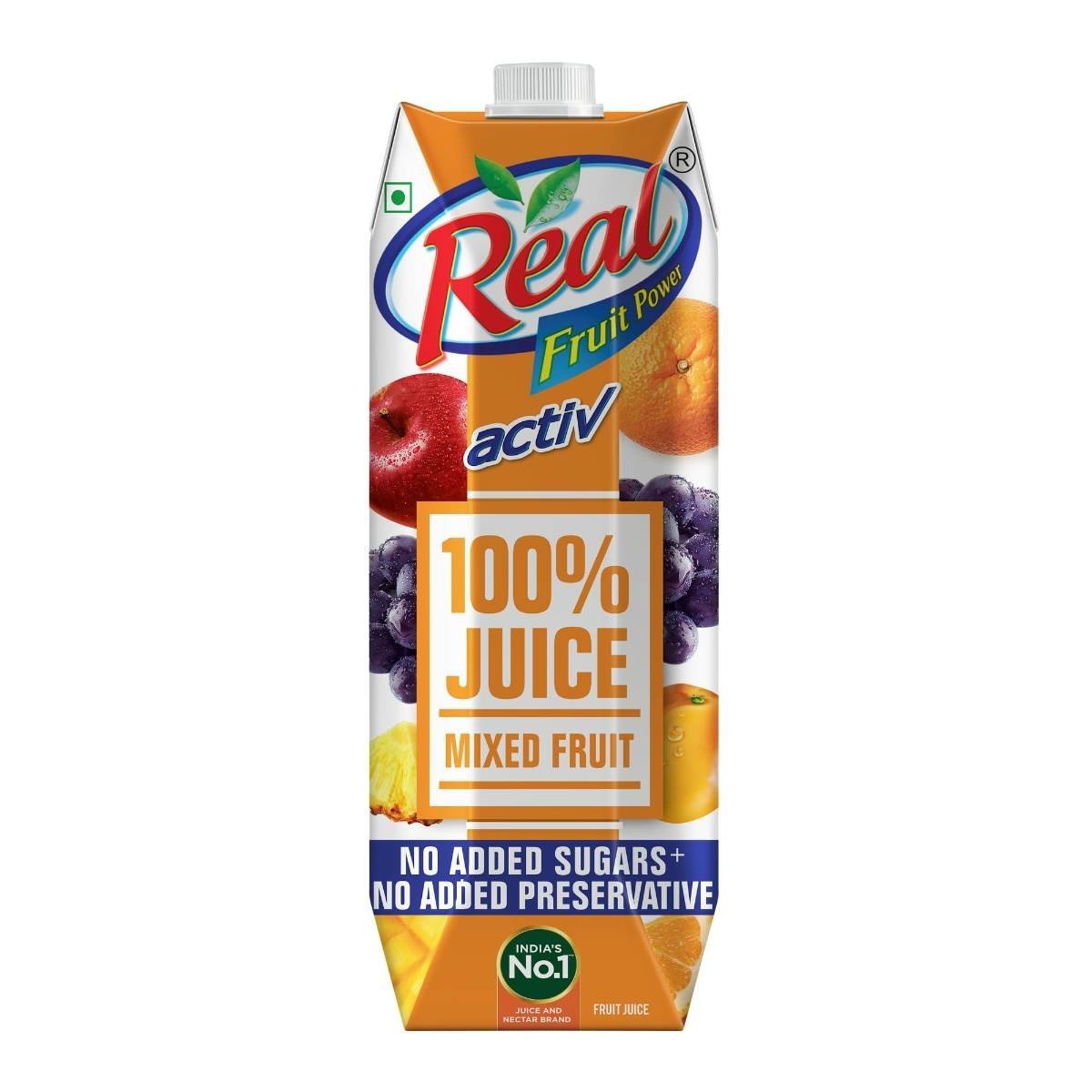 uk71nYFd0nT1L.jpg DABUR Real Activ 100% Mixed Fruit Juice - 1L - Fast UK Delivery - Image 1