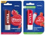 NIVEA Lip Balm, Fruity Strawberry Shine, 4.8g and NIVEA Lip Balm, Pomegranate Shine, 4.8g - Fast UK Delivery
