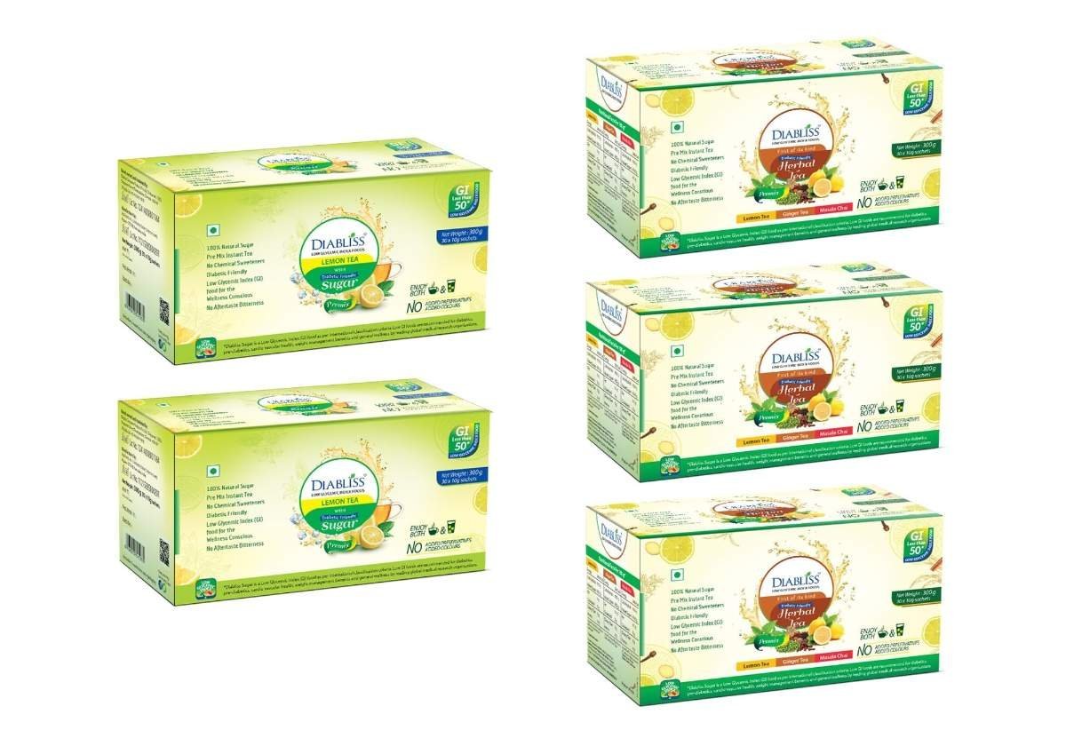 uk71nlsJAN4gL-1-1.jpg Diabliss Lemon Tea 30 x 10g Sachets pack of 2 - Diabliss Combo Tea Premixes 30 x 10g Sachets pack of 3 Combo Pack - Image 1