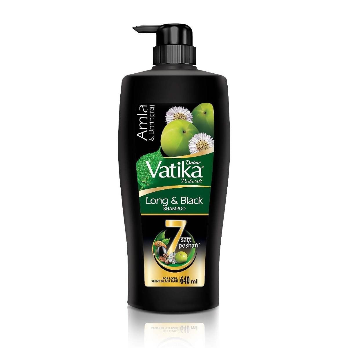 uk71o22-N4CTL.jpg Dabur Vatika Long & Black Shampoo - 640ml | With Amla & Bhringhraj I For Shiny, Long & Black Hair | No Added Parabens | Provides Gentle Cleansing, Conditioning and Nourishment to Hair - Fast UK Delivery - Image 1