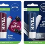 NIVEA Men Lip Care, Active Care Lip Balm, SPF 15 And NIVEA Lip Balm, Fruity Blackberry Shine,4.8 g (Pack of 2) - Fast UK Delivery