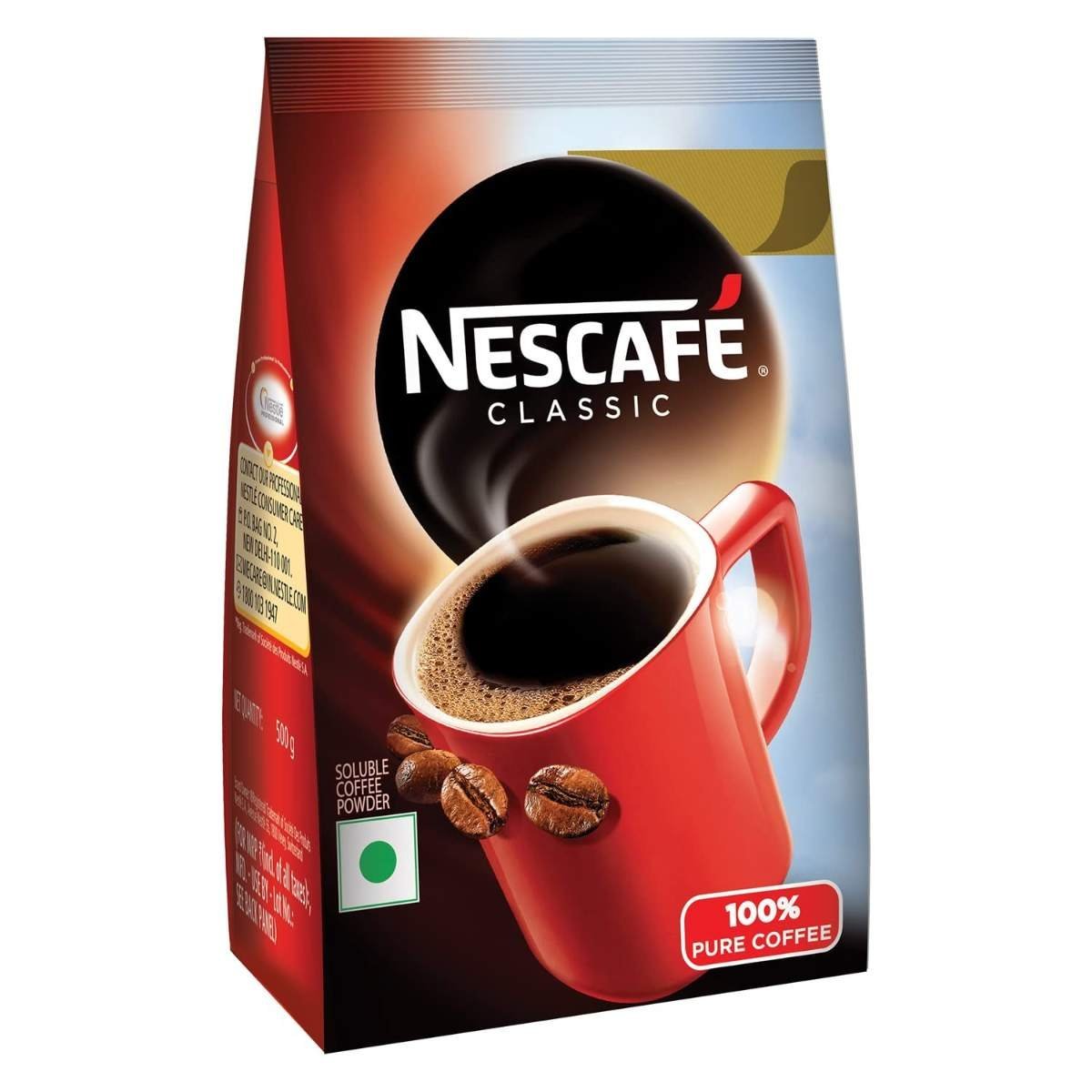 uk71oxJDf95L-1.jpg NESCAFE Classic Instant Coffee Powder | Great start to your morning | 100% Pure Coffee | 500g Stabilo Pack - Fast UK Delivery - Image 1