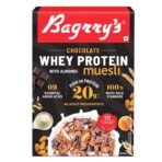 Bagrry's Whey Protein Muesli 500gm Box | 20gm Protein Per 100gm |Chocolate Flavour|Whole Oats & Californian Almonds|Breakfast Cereal|Protein Rich|Premium American Whey Muesli - Fast UK Delivery