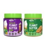 ALPINO Natural Peanut Butter Crunch 400g - 100% Roasted Peanuts - 30g Protein & ALPINO Chocolate Peanut Butter Smooth 400g - Fast UK Delivery