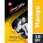 KamaSutra Mango Flavoured Dotted Condoms for Men 10 Count - Fast UK Delivery
