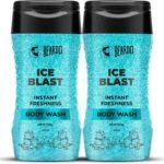 Beardo Ice Blast Body Wash for Men 200ml (Pack of 2) | Refreshing Menthol cooling | INSTANT ICY cool freshness body wash | Shower Gel for pricky summer heat - Fast UK Delivery