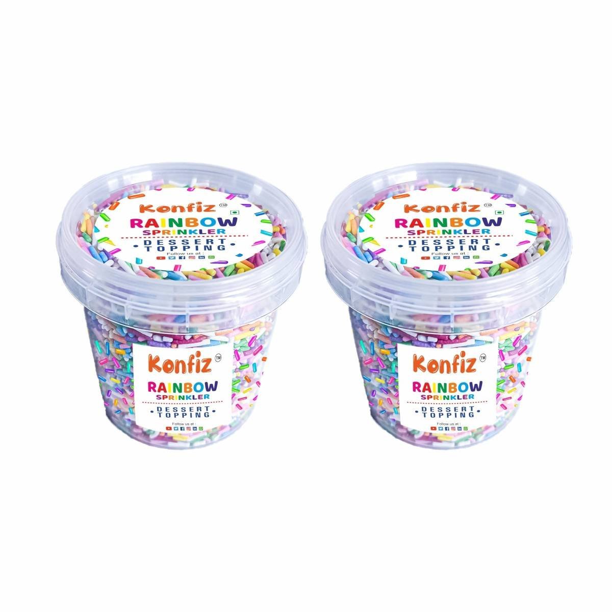 uk71q6kC9dIL-1.jpg Konfiz Rainbow Vermicelli Sprinkles | Edible Colorful Dazzling Sprinklefetti | Ideal for Baking & Garnishing Cake, Cupcake, Brownies, Dessert, Pastry, Cookies | 100g | Pack of 2 - Fast UK Delivery - Image 1