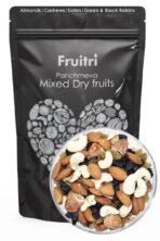 Fruitri Panchmeva Mixed Dry Fruits 1 Kg-, Healthy Trail Mix dry fruits combo pack contains Almond, Cashew, Dates, Green and Black Raisins, Superfood Nuts and dry fruits - Fast UK Delivery