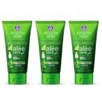 Ayouthveda Aloe Vera Gel 150 gm for Face, Body & Hair | Aloe Vera Skin/Hair Gel With Neem & Tulasi Vitamin Extracts | Calms Sunburn & Promotes Even Skin Tone (Pack Of 3; 150ml each) - Fast UK Delivery