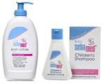 SebaMed Baby Body Lotion, For All Skin Types, 400 ml & Children?s Shampoo (50ml) - Fast UK Delivery