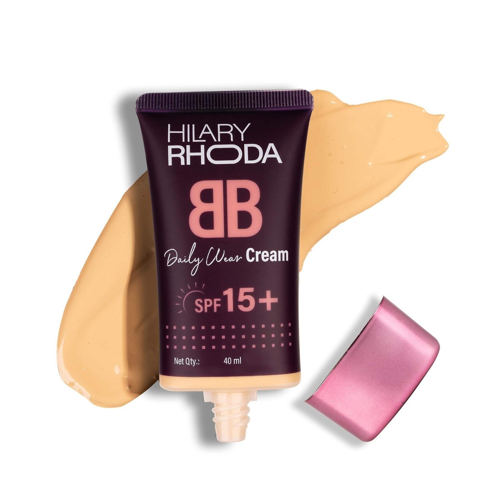uk71r36LZMMzL-1-1.jpg Hilary Rhoda BB Cream with SPF 15 | Infused with Wheat Germ Oil & Jojoba Seed Oil | Weightless Formula | Hides Blemishes, Dark Spots & Pigmentation - 40ml (Shell White - Shade 1) - Fast UK Delivery - Image 1