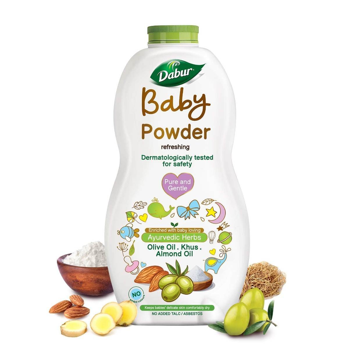 uk71rEDabjZLL.jpg Dabur Baby Powder: Talc and Asbestos Free | With Oat Starch, Arrowroot Powder & Amba Haldi | Hypoallergenic & Dermatologically Tested with No Paraben & Phthalates - Pack of 300 g - Fast UK Delivery - Image 1