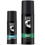 Beardo Legacy 150ml & Mariner Captain Jack 40ml Perfume Body Spray (Set of 2) Spicy, Aromatic Fragrance | Long Lasting | Perfume for Men | Premium Deodorant | Gift For Brother | Gift For Friends - Fast UK Delivery