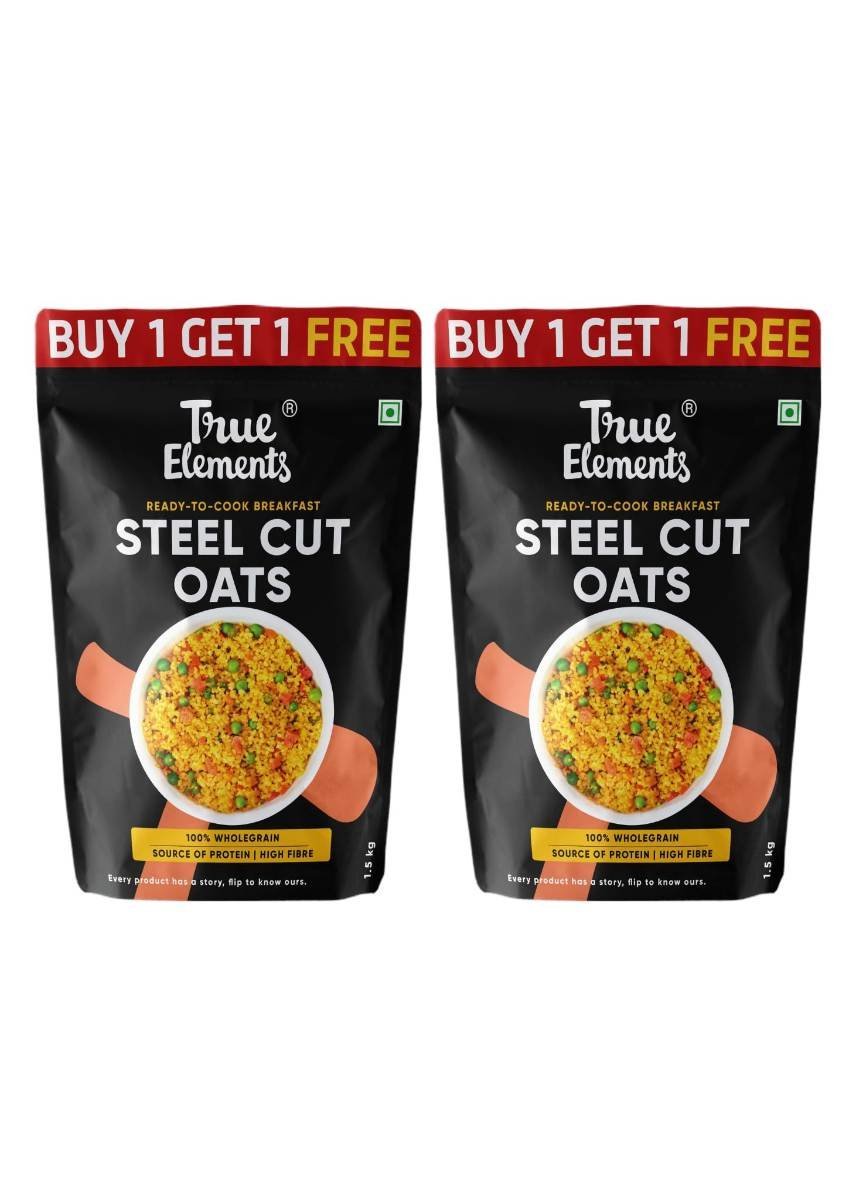 uk71rn7sMBGNL-1.jpg True Elements Steel Cut Oats 3Kg (1.5Kg * 2) - Steel Cut Oats | 100% Wholegrain | Protein Rich Oats Breakfast | Healthy And Fibre Rich Breakfast - Fast UK Delivery - Image 1