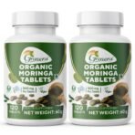 Grenera Organic Moringa Tablets (120 nos x 2 Bottles), Drumstick Leaf Powder Tablet, Super-Food Shigru, Vegan, Gluten Free, Non GMO