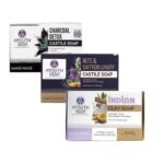 Ayouthveda Herbal Soap Combo (3 Pack) | Nuts & Saffron Soap, Indian Clay Soap & Charcoal Detox Soap | Handmade for Glowing, Rejuvenated & Healthy Skin - Fast UK Delivery
