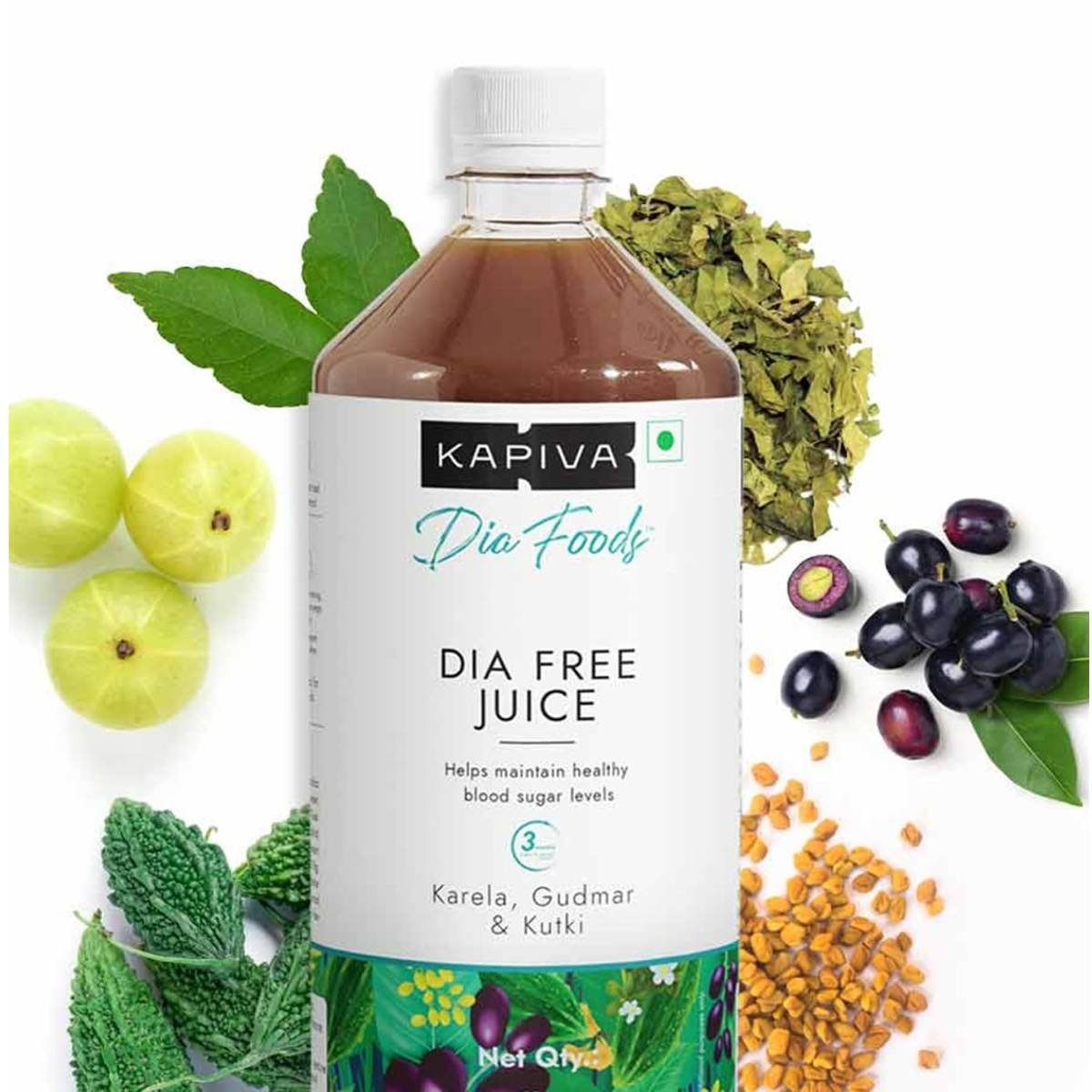 uk71sID955BDL-1.jpg Kapiva Dia Free Juice 1L - Ayurvedic Sugar-Free Juice with Karela, Jamun, Amla & Gudmar for Blood Sugar Control - Fast UK Delivery - Image 1