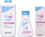Sebamed Baby Powder, 200g & Baby (Children) Shampoo 150ml & Baby Massage Oil, 150ml - Fast UK Delivery