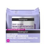 Neutrogena Makeup Remover Night Calming Cleansing Towelettes, Disposable Nighttime Face Wipes to Remove Dirt, Oil & Makeup, 25 ct 2 Pk - Fast UK Delivery