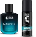 Beardo Mariner Captain Jack Body Spray Deo, 120ml & Perfume Edp, 50ml (Set Of 2) Long Lasting Smellm Deodorant For Men | Christmas gift for men | Gift for Men - Fast UK Delivery
