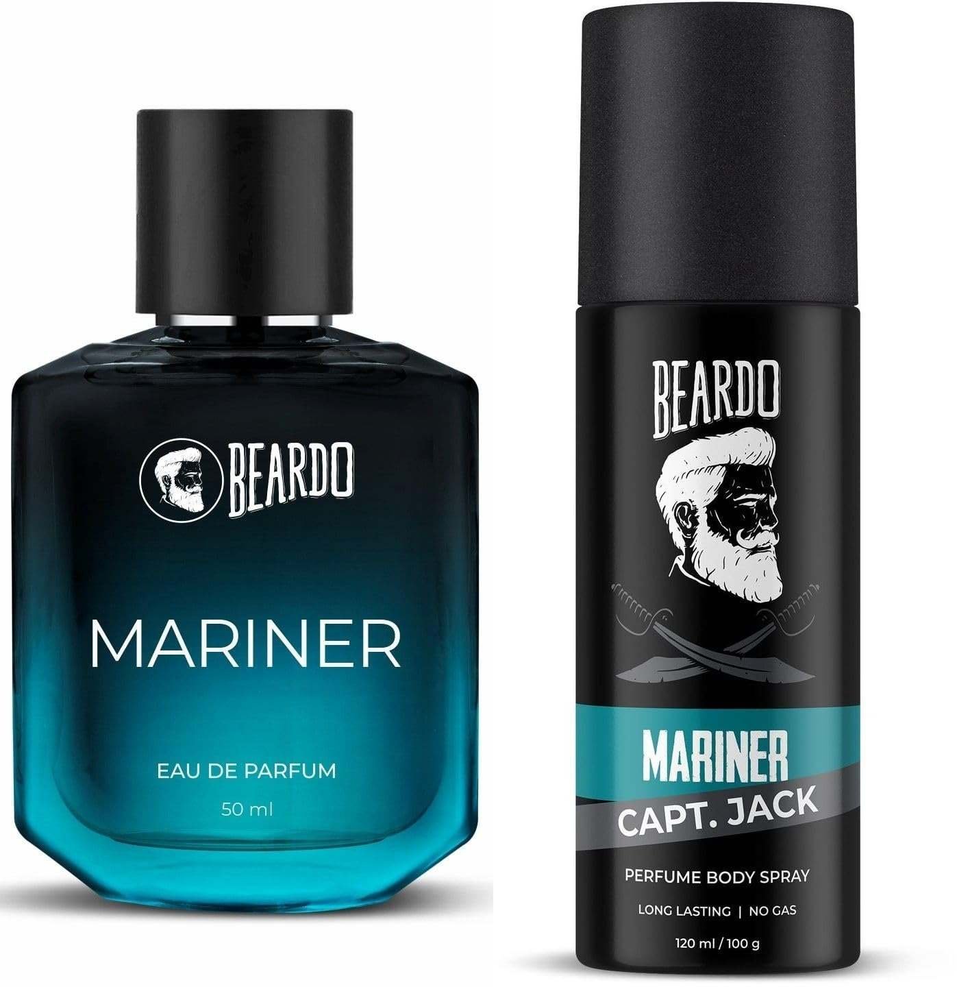 uk71shaTg3zAL-1-1.jpg Beardo Mariner Captain Jack Body Spray Deo, 120ml & Perfume Edp, 50ml (Set Of 2) Long Lasting Smellm Deodorant For Men | Christmas gift for men | Gift for Men - Fast UK Delivery - Image 1