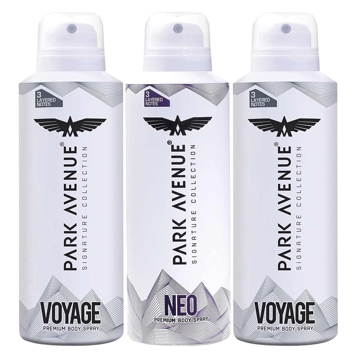 uk71tTJ7xx48L-1-1.jpg Park Avenue Signature Collection Body Spray For Men 2 Voyage & 1 Neo Fresh And Long Lasting Fragrance (Pack of 3) 150 ml - Fast UK Delivery - Image 1