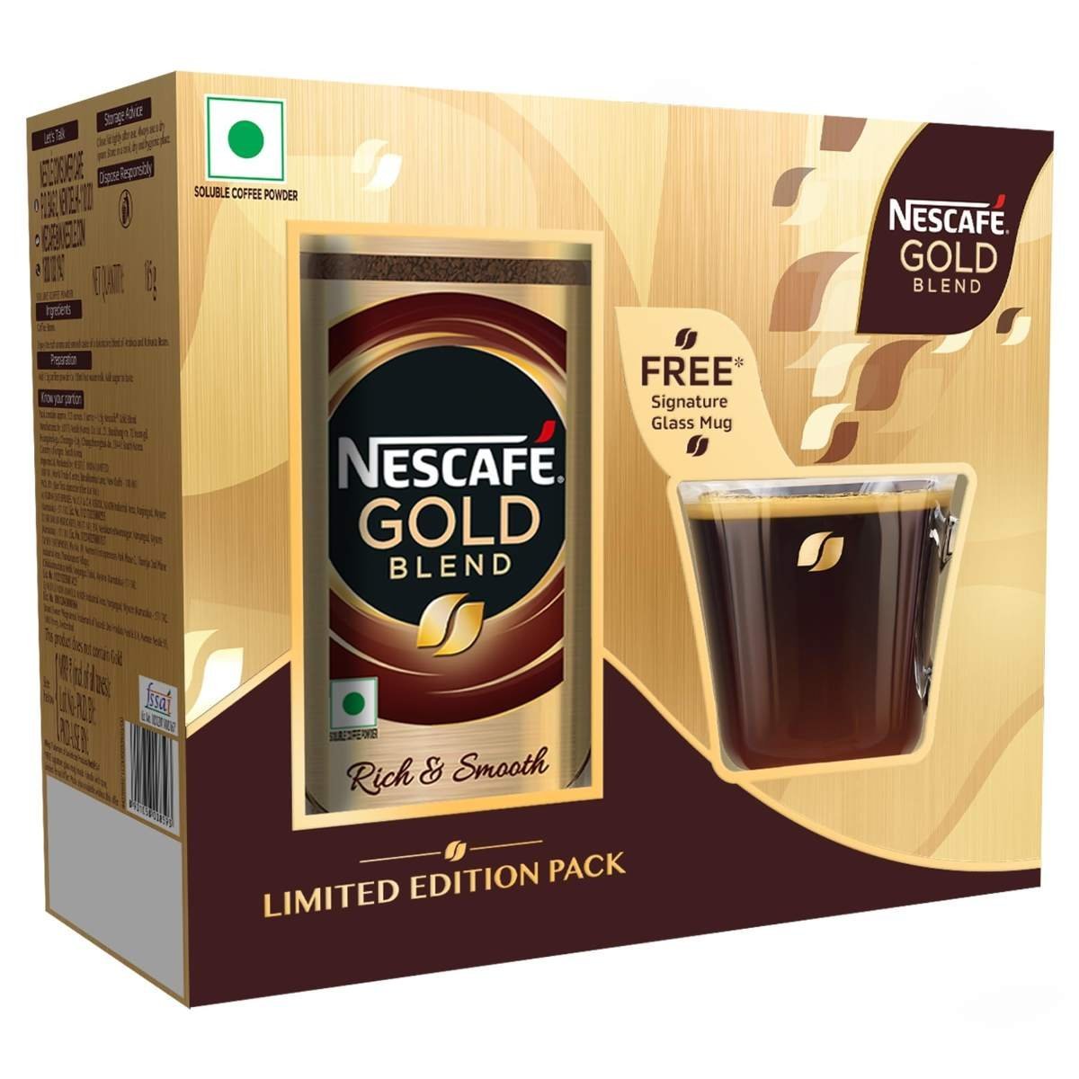 uk71ti3sMvL-1.jpg NESCAFE Gold Instant Coffee Powder | Premium Imported Coffee | Freeze Dried | Rich & Smooth Taste | 185g Jar with Free Signature Mug - Fast UK Delivery - Image 1