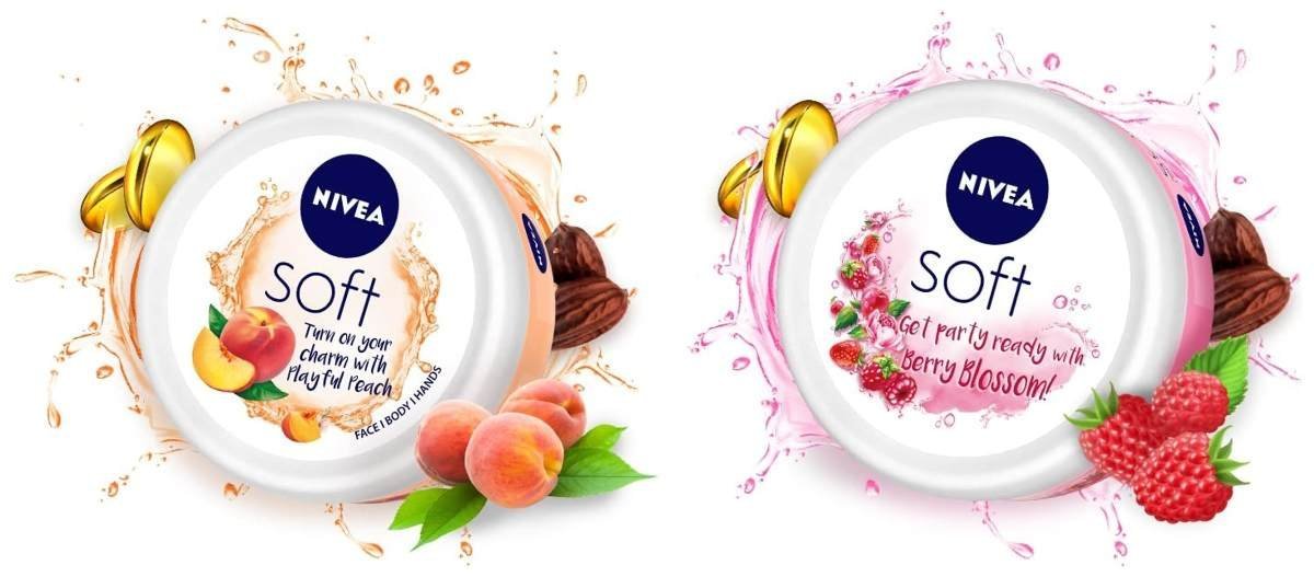 uk71tmc5J83SL-1-1.jpg Nivea Soft Light Moisturizer Cream, Playful Peach, With Vitamin E & Jojoba Oil For Face,100 Ml & Nivea Soft Berry Blossom, Light Moisturizer For Face, Hand & Body,With Vitamin E & Jojoba Oil, 100ml - Fast UK Delivery - Image 1