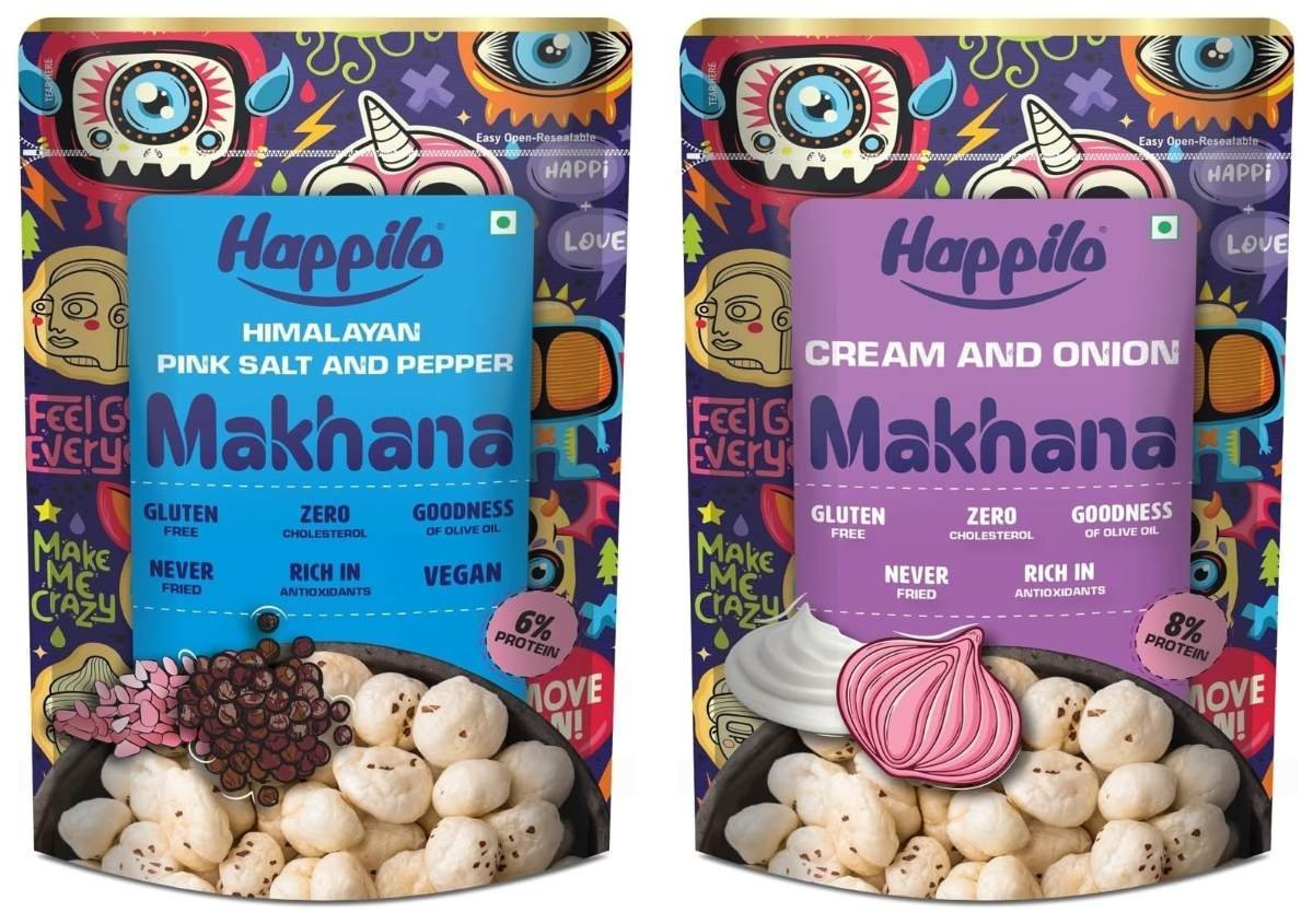 uk71ubjGbNzFL-1-1.jpg Happilo Premium Super Snack Makhana Cream & Onion 60g & Happilo Premium Super Snack Makhana Himalayan Salt & Pepper 60g - Fast UK Delivery - Image 1