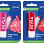 NIVEA Lip Balm, Fruity Strawberry Shine & NIVEA Lip Balm, Fruity Watermelon Shine,4.8 g (Pack of 2) - Fast UK Delivery