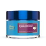 Blue Nectar Kumkumadi Night Cream for Women for Glowing Skin Plant Based Brightening Night Cream for Oily Dry Combination Skin (16 Herbs, 50g) - Fast UK Delivery