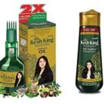 Kesh King Ayurvedic Scalp and Hair Oil, 100ml & Anti Hairfall Shampoo, 200ml Combo - Fast UK Delivery