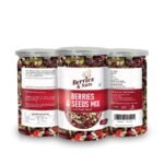 Berries And Nuts Trail Mix | Berries & Seeds Mix | 600 Grams | 3 Bottle of 200 Grams | Cranberries, Blueberries, Gojiberries, Strawberries, Pumpkin, Sunflower, Chia, Watermelon, Flax Seeds - Fast UK Delivery