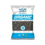 Natureland Organics Urad Whole/Sabut/Urad Kali Daal Pouch, 1 kg - Fast UK Delivery