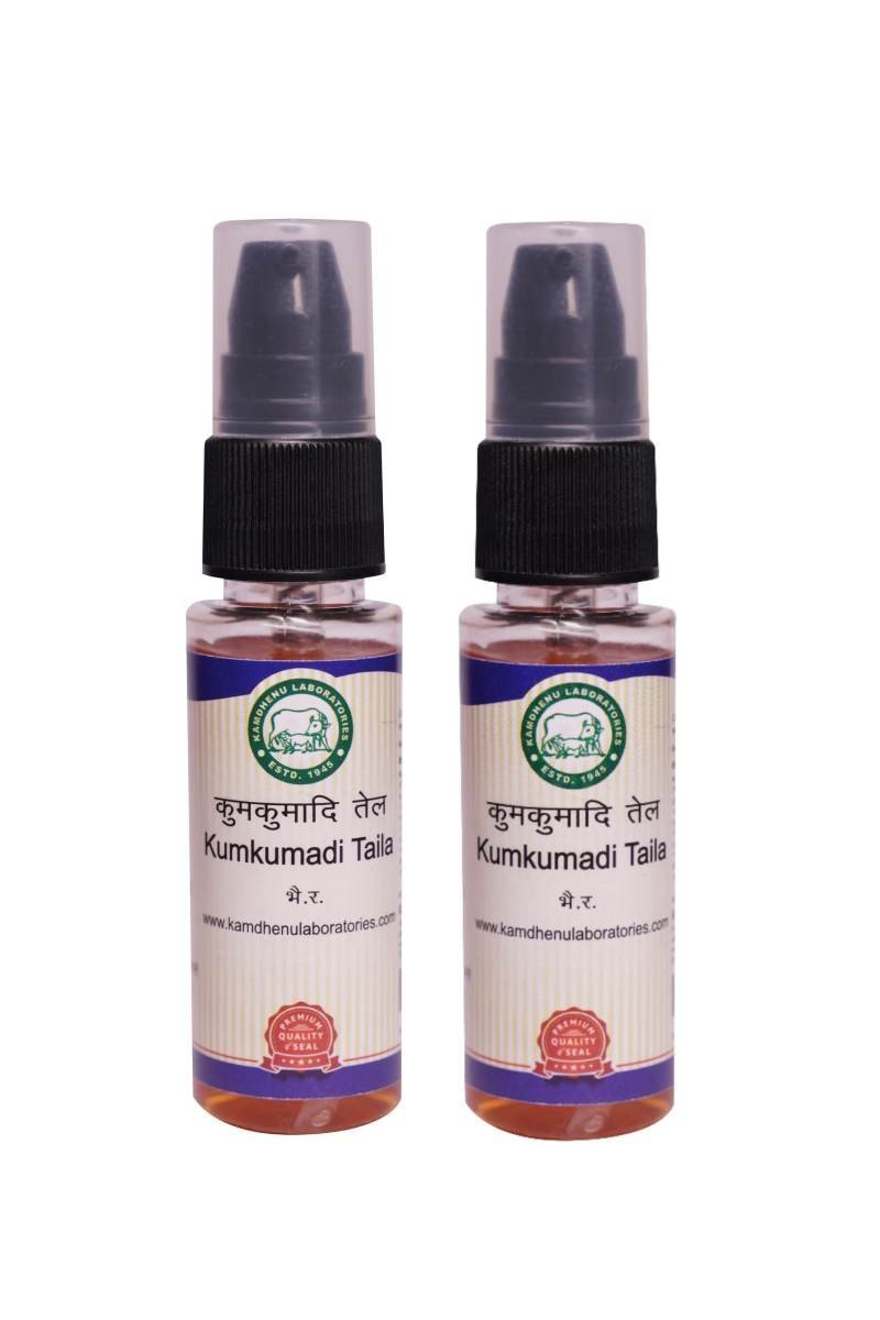 uk71wujNPYzLL-1.jpg Kamdhenu laboratories kumkumadi taila 30ml (Pack Of Two) | For men and Women - Unisex | Ayurvedic Tailam | Face oil | Cruelty free - Image 1