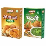 Chaman Masala Combo Pack Of 2 (Methi Chutney Longi 200G & Pudina Chutney Masala Mix 100g) Tangy Methi Chutney & Refreshing Pudhina Chutney | Authentic Indian Flavors for Snacks & Meals | Minty Freshness in Every Bite - Fast UK Delivery